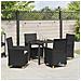 Set da Pranzo per Giardino 5 pcs Nero polyrattan - Foto miniatura 4