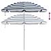 Parasol da Spiaggia  con Palo in Alluminio Blu e Bianco 240 cm - Foto miniatura 6