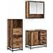 Set di mobili per il bagno con cassetto 3 pcs Legno vecchio - Foto miniatura 1