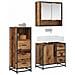 Set di mobili per il bagno con cassetto 3 pcs Legno vecchio - Foto miniatura 2