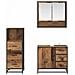 Set di mobili per il bagno con cassetto 3 pcs Legno vecchio - Foto miniatura 3