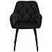 Sedia da pranzo LUKK - Velluto nero con gambe nere x1 - Foto miniatura 2