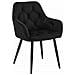 Sedia da pranzo LUKK - Velluto nero con gambe nere x1 - Foto miniatura 1