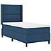 Letto a Sorgente LED con materasso Blu 100 x 200 cm Tessuto - Foto miniatura 1
