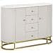 Mobile Montpellier Crema In Velluto Con Cassetti E Gambe Dorate — 120x40x85 Cm - Foto miniatura 1