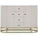 Mobile Montpellier Crema In Velluto Con Cassetti E Gambe Dorate — 120x40x85 Cm - Foto miniatura 2