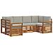 Set divani con cuscino 6 pcs Grigio Naturale e Chiaro - Foto miniatura 1