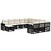 Set Divano da Giardino 12 pcs Nero e Bianco Crema polyrattan - Foto miniatura 1