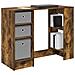 Scrivania Rovere fumé 100 x 40 x 75 cm Legno multistrato - Foto miniatura 3