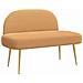Panchina imbottita con schienale Beige 110 x 60 x 76 cm Bouclé - Foto miniatura 1