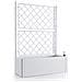 Fioriera Rettangolare In Resina Con Spalliera Per Rampicanti Cm 100x43x142h Colore Bianco Bc01 - 75760 - Foto miniatura 1