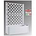 Fioriera Rettangolare In Resina Con Spalliera Per Rampicanti Cm 100x43x142h Colore Bianco Bc01 - 75760 - Foto miniatura 3