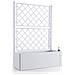 Fioriera Rettangolare In Resina Con Spalliera Per Rampicanti Cm 100x43x142h Colore Bianco Bc01 - 75760 - Foto miniatura 4