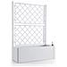 Fioriera Rettangolare In Resina Con Spalliera Per Rampicanti Cm 100x43x142h Colore Bianco Bc01 - 75760 - Foto miniatura 6