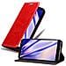 Custodia Compatibile Con Samsung Galaxy A6 Plus 2018 In Rosso Mela - Coperchio Protettiva Con Chiusura Magnetica, Funzione Stand E Tasca Per Le Carte - Foto miniatura 1