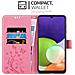 Custodia Compatibile Con Samsung Galaxy A22 4g / M22 / M32 4g In Rosa Fiore - Coperchio Protettivo In Design Floreale Con Chiusura Magnetica, Funzione Stand E Slot Per Carte - Foto miniatura 3