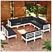 Set Divani Da Giardino 11 Pz Con Cuscini Bianchi Legno Di Pino - Foto miniatura 1