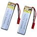 2 Pezzi Batteria Lipo Ricaricabile 3.7v 600mah Per Rc Droni Quadricotteri Udi U817 U817c U817a U818a Wltoys V959 V969 V979 V989 Rc - Foto miniatura 5