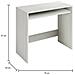 Scrivania Portland, Scrittoio Lineare Con Ripiano Fisso, Tavolo Da Studio O Ufficio Porta Pc, 79x43h87 Cm, Bianco Effetto Legno - Foto miniatura 3