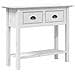 Tavolo Consolle Bodo 90x34,5x73 Cm Legno Massello Pino Bianco - Foto miniatura 2