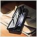 Custodia Clear View Per Samsung Z Fold5 Copertina Effetto Specchio Supporto Nera - Foto miniatura 5