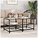 Tavolino Salotto Con Piano Vetro Trasparente 50x50x45cm Acciaio - Foto miniatura 1
