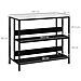 Isola Da Cucina Con Mensole, Piano Effetto Marmo E Struttura In Metallo, 100x50x90cm, Nero E Bianco - Foto miniatura 3