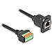 Cavo Tipo-D da RJ45 femmina per morsettiera con pulsante Cat. 5e nero da 30 cm - Foto miniatura 1