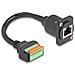 Cavo Tipo-D da RJ45 femmina per morsettiera con pulsante Cat. 5e nero da 30 cm - Foto miniatura 3