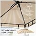 Copertura per Gazebo da Giardino per Barbecue 1.52x2.44 m a 2 Livelli in Poliestere 160gsm Beige - Foto miniatura 2