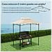 Copertura per Gazebo da Giardino per Barbecue 1.52x2.44 m a 2 Livelli in Poliestere 160gsm Beige - Foto miniatura 3