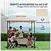 Copertura per Gazebo da Giardino per Barbecue 1.52x2.44 m a 2 Livelli in Poliestere 160gsm Beige - Foto miniatura 4