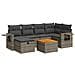 Set Divani Da Giardino 7 Pz Con Cuscini Grigio In Polyrattan - Foto miniatura 2
