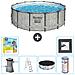 Piscina Fuori Terra - In Giro - 427x122 Cm - Grigio - Include Accessori Coordinati Cb35 - Foto miniatura 1