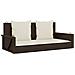 Panchina A Dondolo Con Cuscini Marrone 119x56x48 Cm Polyrattan - Foto miniatura 1