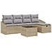 Set di Divani da Giardino 6 Pezzi con Cuscini Beige Polyrattan - Foto miniatura 1