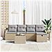 Set di Divani da Giardino 6 Pezzi con Cuscini Beige Polyrattan - Foto miniatura 3