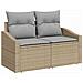 Set di Divani da Giardino 6 Pezzi con Cuscini Beige Polyrattan - Foto miniatura 4