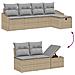 Set di Divani da Giardino 6 Pezzi con Cuscini Beige Polyrattan - Foto miniatura 8