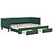 Divano Letto Estraibile Cassetti Verde Scuro 90x200cm Velluto - Foto miniatura 1