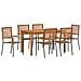 Set da Pranzo per Giardino 7 pcs Grigio Poly Rattan - Foto miniatura 1