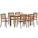 Set da Pranzo per Giardino 7 pcs Grigio Poly Rattan - Foto miniatura 3