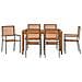 Set da Pranzo per Giardino 7 pcs Grigio Poly Rattan - Foto miniatura 7