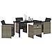 Set da Pranzo per Giardino con cuscino 5 pcs Grigio Poly Rattan - Foto miniatura 3