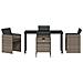 Set da Pranzo per Giardino con cuscino 5 pcs Grigio Poly Rattan - Foto miniatura 7