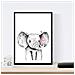 Set Di 6 Stampe Animali Bambini Con Gomma Da Masticare Cervo Maiali Elefante Coniglio Mucca Zorro A4 Cornice Nera - Foto miniatura 3