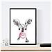 Set Di 6 Stampe Animali Bambini Con Gomma Da Masticare Cervo Maiali Elefante Coniglio Mucca Zorro A4 Cornice Nera - Foto miniatura 5