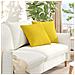 Cuscini da Divano 2 pcs Giallo Chiaro 45 x 45 cm Tessuto - Foto miniatura 2