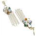 Orecchini Pendenti a Catena Lunga con Cristalli Multicolori - Foto miniatura 3