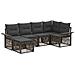 Set Divano da Giardino 6 pcs Grigio polyrattan - Foto miniatura 1